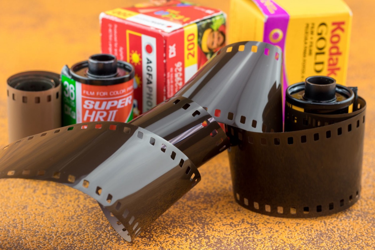 Developing film roll symbolizing captured moments