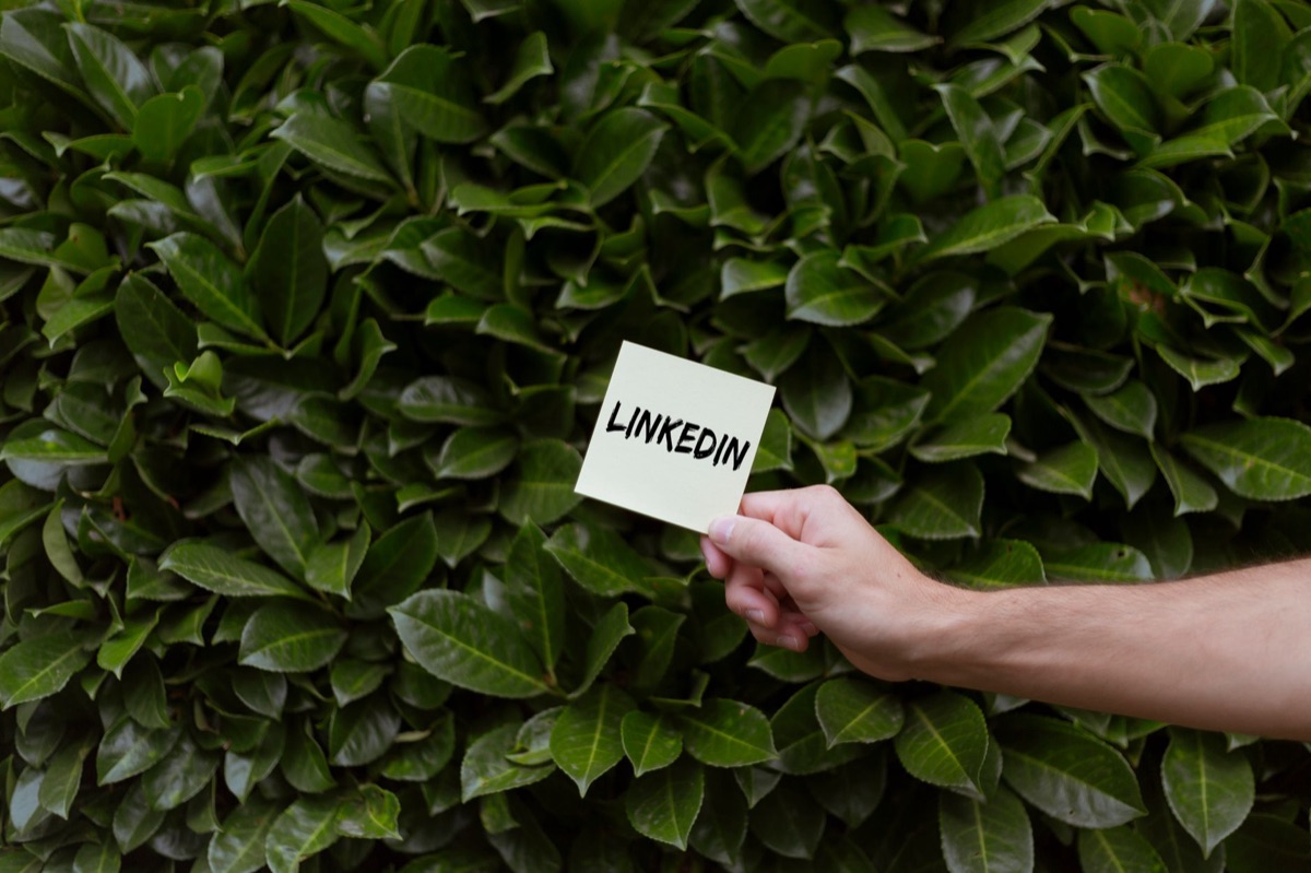 social media post with brand logo